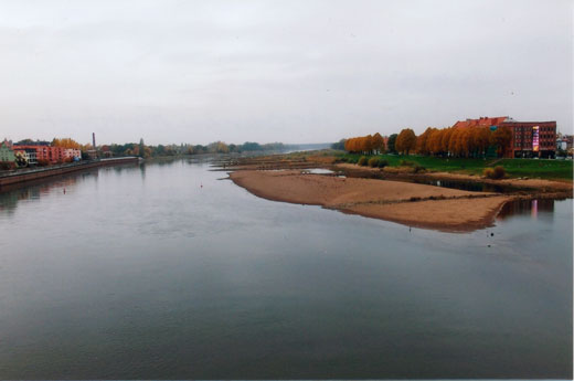 25. Oktober 2015 Niedrigwasser der Oder bei Frankfurt
